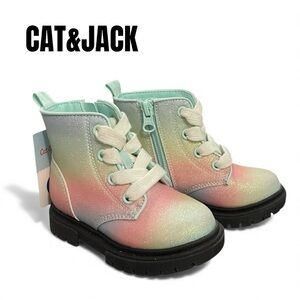 092 Cat & Jack Glittery Rainbow Boots